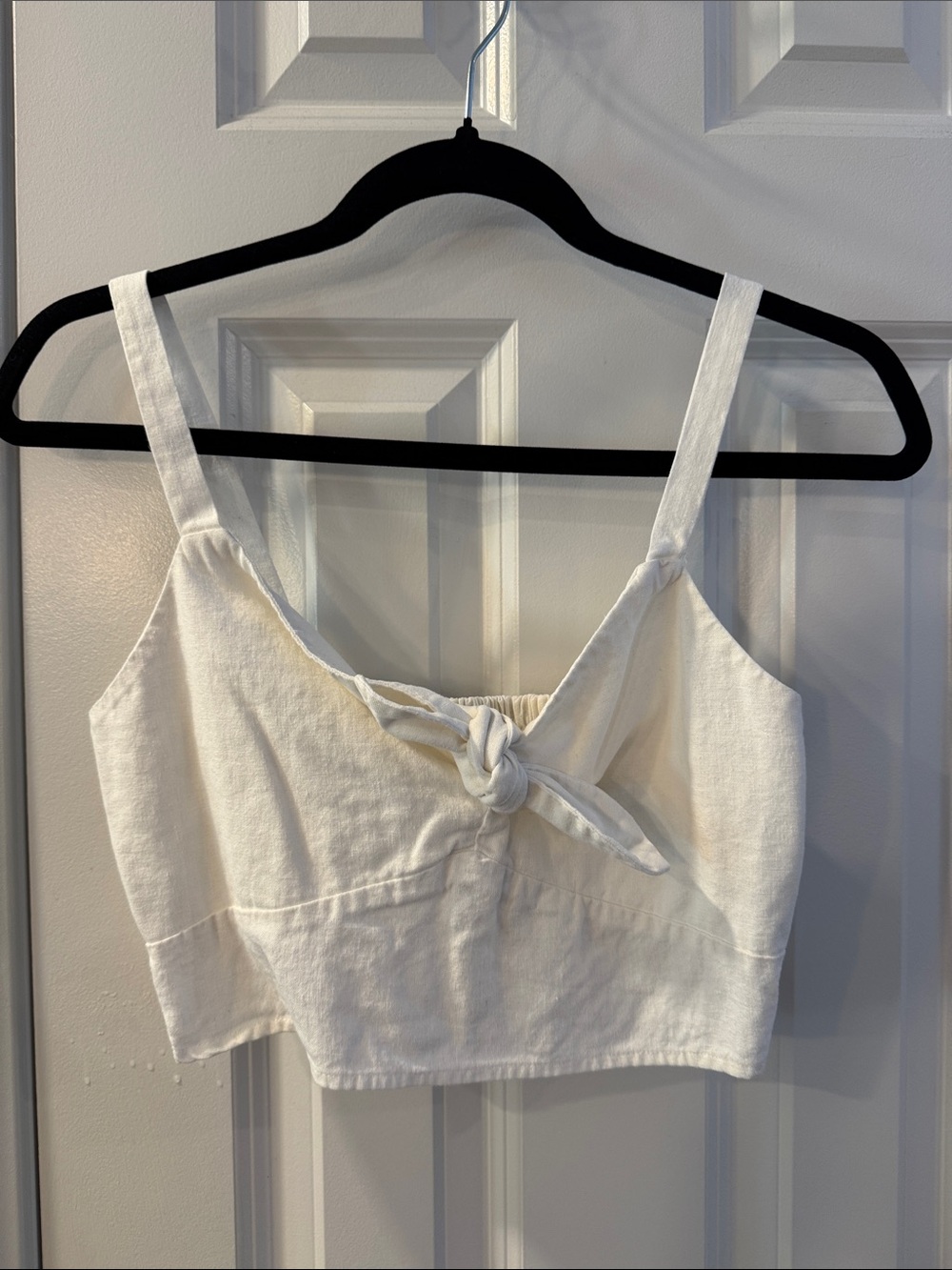 NWOT Linen Bow Crop Top